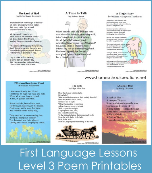 First Language Lessons 3 Poem Printables
