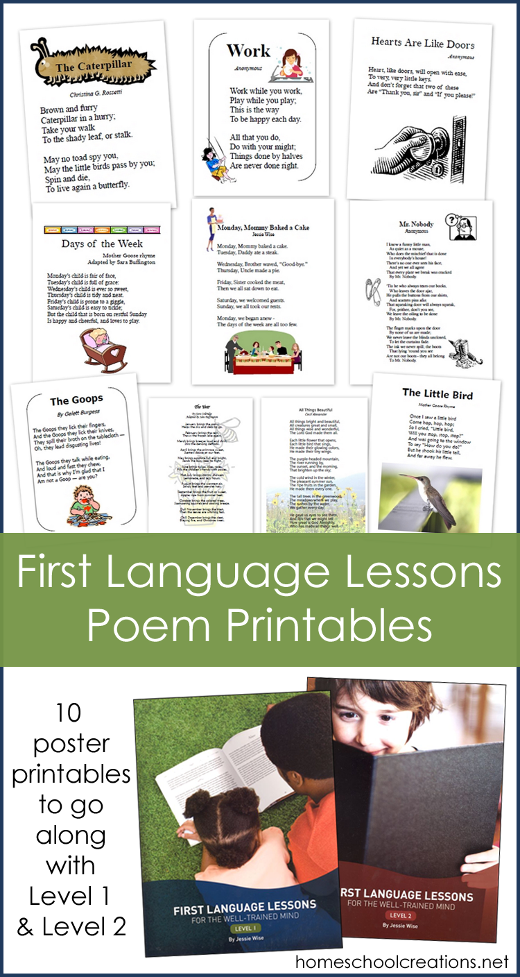 First Language Lessons Poem Printables