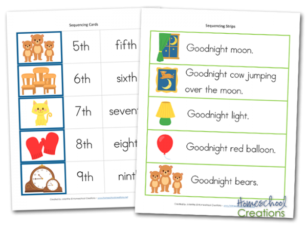 Goodnight Moon Sequencing Cards Free Printable