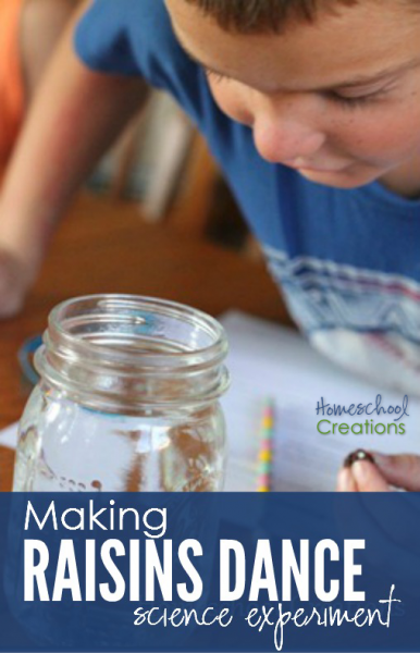 Making raisins dance science experiment from Homeschool Creations copy