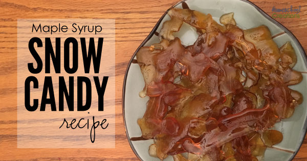 Maple syrup snow candy recipe from Homeschool Creations
