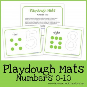 Number playdough mats from 0 through 10 - Homeschool Creations