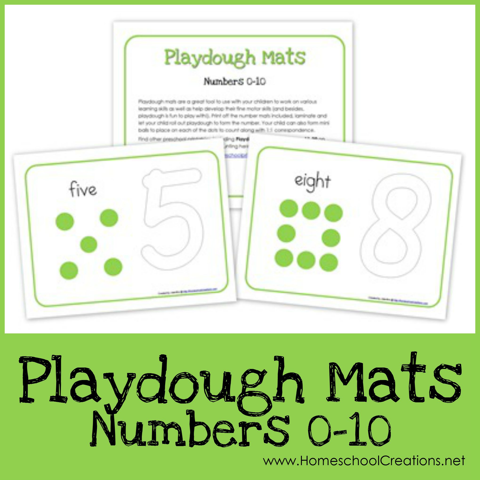 Number Playdough Mats Free Printables 
