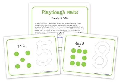 Number playdough mats