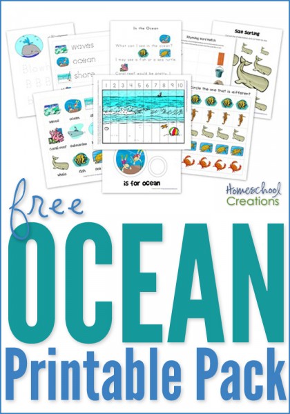 Ocean printable pack for preschool and kindergarten