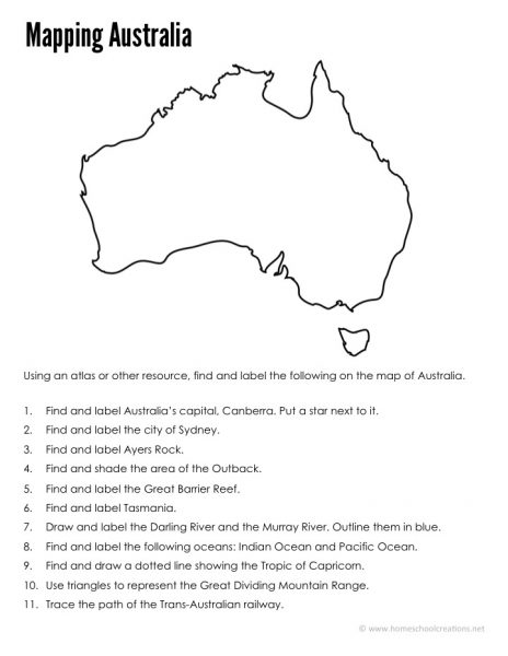 australia geography printables free printables