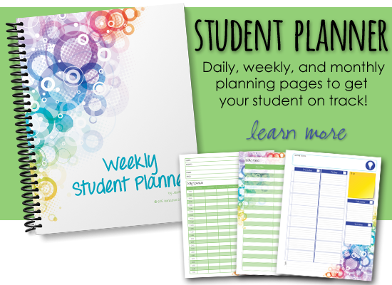 Student planner from Homeschool Creations - help get your student on track