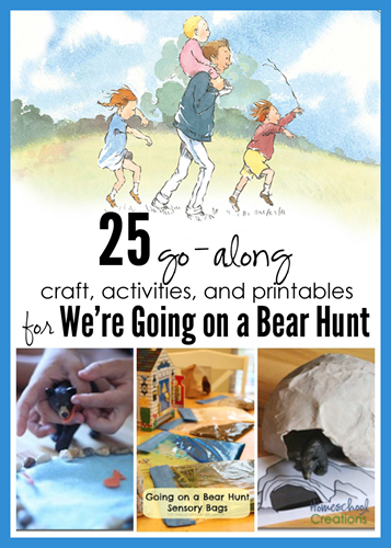 We're Going on a Bear Hunt activities, crafts, printables, and cooking ideas for a unit - from Homeschool Creations