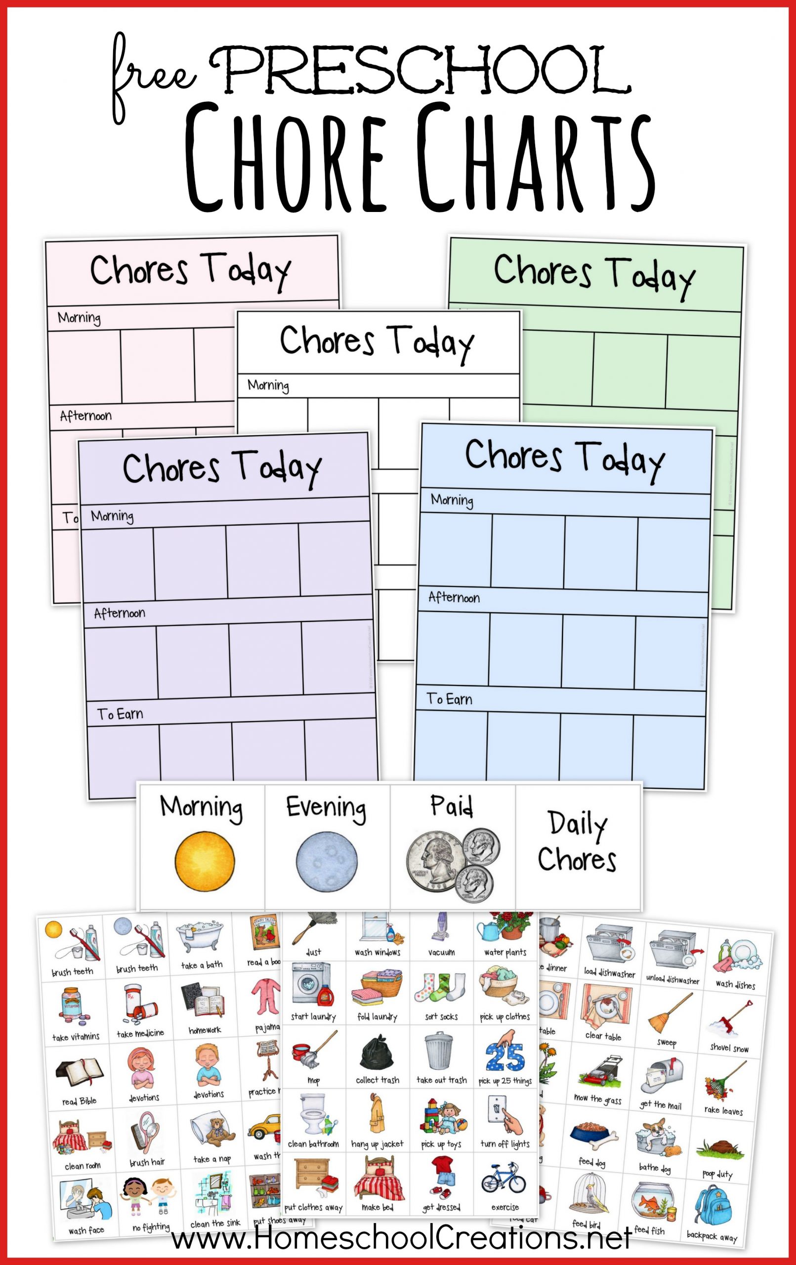 Free Preschool Chore Charts Subscriber Freebie