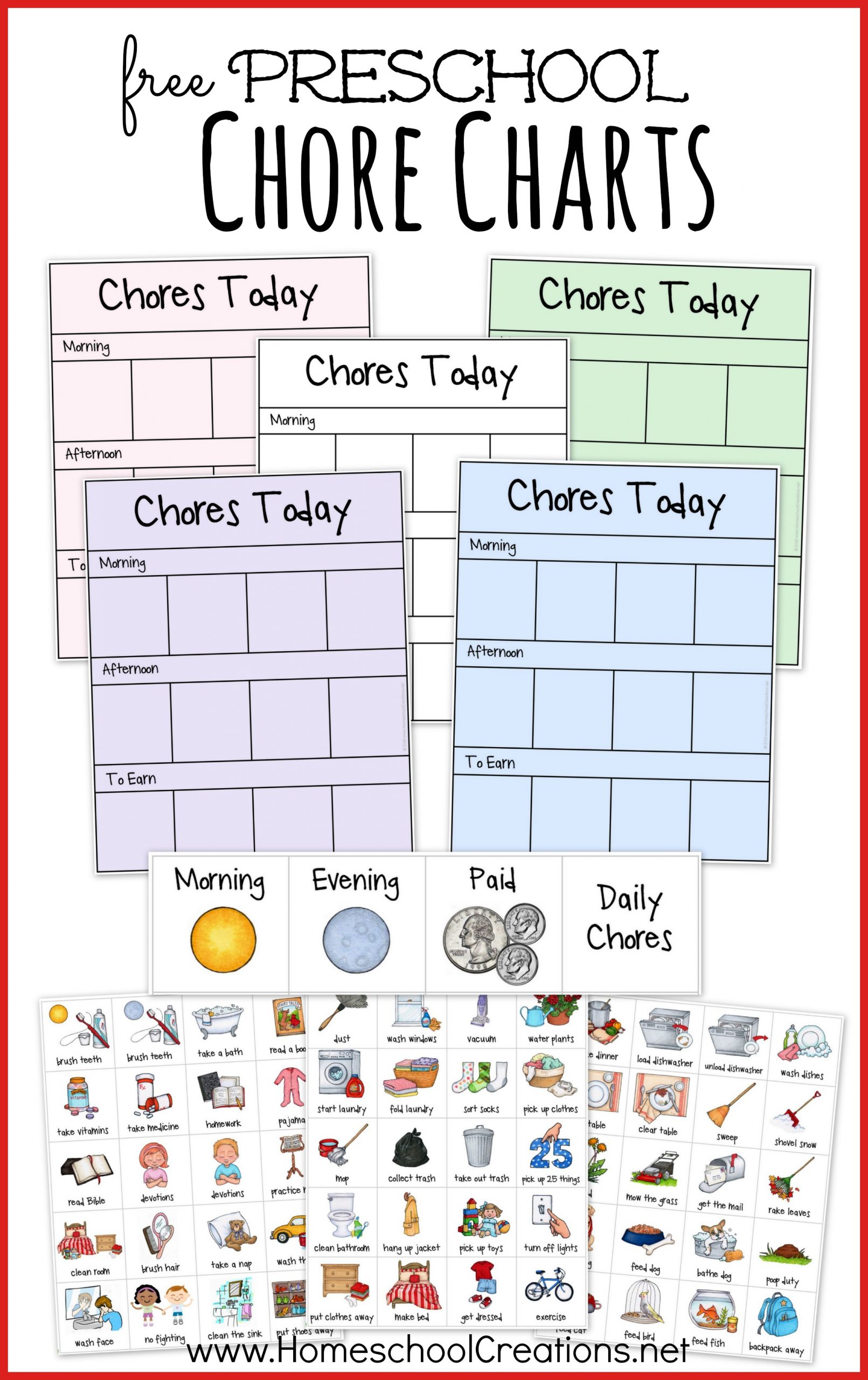 Printable Preschool Chore Chart Template