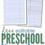 free editable preschool planning pages from Homeschool Creations