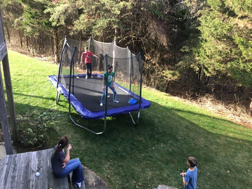 kids enjoying trampoline
