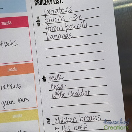 meal planning printable from Homeschool Creations-6