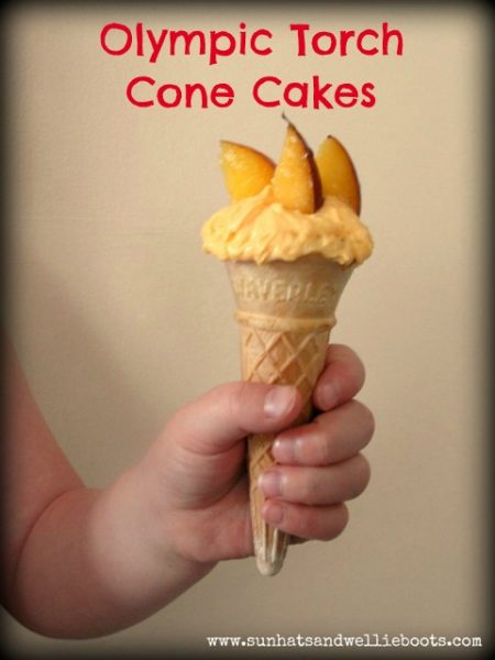 olympic torch cone cakes