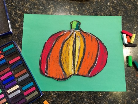 pumpkin pastel art from Home Art Studio project {%{% Homeschool Creations